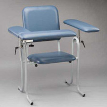 Blood Drawing Chair McKesson 1 Straight Arm / 1 Flip Up Arm Blue 63-20USUF-1 Pack of 1