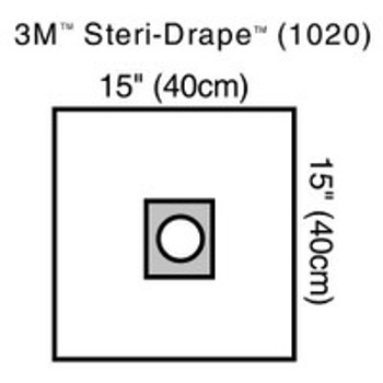 EENT Drape 3M Steri-Drape Small Drape with Aperture 15 W x 15 L Inch Sterile 1020 Pack of 1