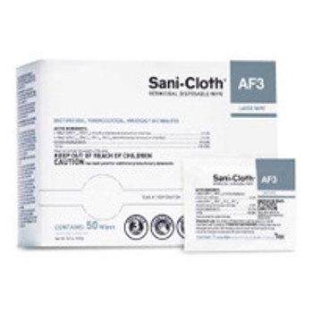 Sani-Cloth® AF3 Surface Disinfectant Cleaner Premoistened Germicidal Manual Pull Wipe 50 Count Individual Packet Unscented NonSterile H59200 Case of 500