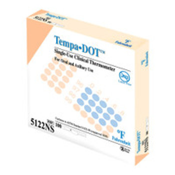Disposable Oral Thermometer Tempa·DOT 99 to 104 °F Color Dots Display 5122NS Case of 2000