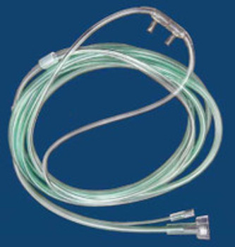 ETCO2 Nasal Sampling Cannula with O2 Delivery With Oxygen Delivery McKesson Adult Curved Prong / NonFlared Tip 16-0504 Case of 25