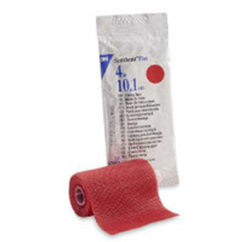 Cast Tape 3M Scotchcast Plus 4 Inch x 12 Foot Fiberglass / Resin Red 82004R Box of 10