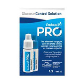 Embrace PRO Glucose Control Solution Leve 1 & 2, 4mL 2  ALL02AM0210, Vial of 1