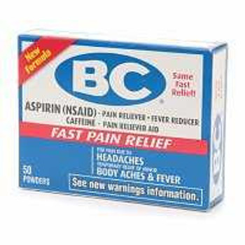 Pain Relief BC® 845 mg - 65 mg Strength Aspirin / Caffeine Powder 50 per Box 04203710373 Box of 50