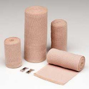 Elastic Bandage REB® 4 Inch x 10 Yard Double Length Clip Detached Closure Tan NonSterile Standard Compression 16410000 Box of 6