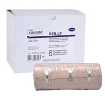 Elastic Bandage REB® 6 Inch x 10 Yard Double Length Clip Detached Closure Tan NonSterile Standard Compression 16610000 Box of 6