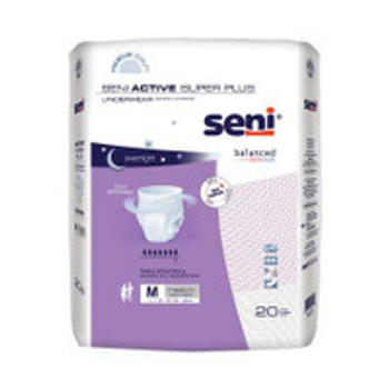 Unisex Adult Absorbent Underwear Seni® Active Super Plus Pull On with Tear Away Seams Medium Disposable Heavy Absorbency S-ME20-AP1 Pack of 20