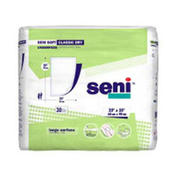 Disposable Underpad Seni® Soft Classic Dry 23 x 35 Inch Cellulose Pulp Light Absorbency S-0330-UC1 Pack of 30