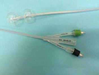 Foley Catheter Duette 2-Way Subsumed Tip 10 cc Proximal Balloon 5 cc Distal Balloon 16 Fr. Silicone D-10016 Pack of 1