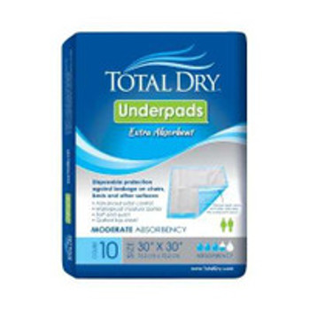 Disposable Underpad TotalDry 30 x 30 Inch SecureLoc Heavy Absorbency SP113010 Case of 100