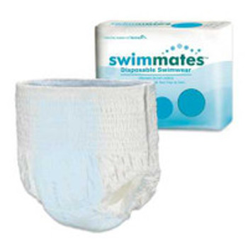 Unisex Adult Bowel Containment Swim Brief Swimmates Pull On with Tear Away Seams Small Disposable Moderate Absorbency 2844 Case of 4