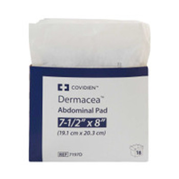 Abdominal Pad Dermacea 7-1/2 x 8 Inch 1 per Pack Sterile Rectangle 7197D Case of 216