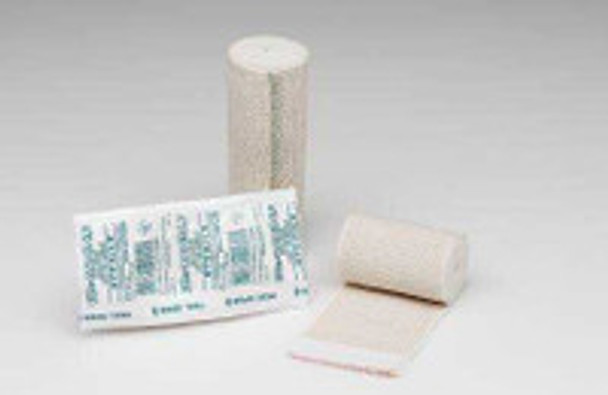 Elastic Bandage EZe-Band® LF 4 Inch x 5 Yard Double Hook and Loop Closure Tan Sterile Standard Compression 59740000 Case of 36