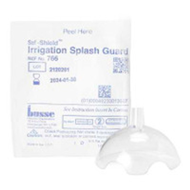 Irrigation Splash Guard Saf-Shield* 2 Exit Portals, Clear, Plastic, Angled Inlet, Sterile 766 Case of 50