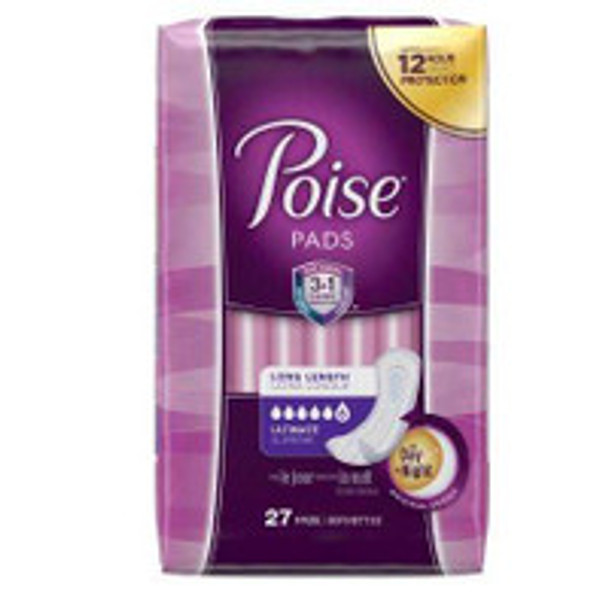 Bladder Control Pad Poise® 15.9 Inch Length Heavy Absorbency Sodium Polyacrylate Core One Size  33593 Case of 108