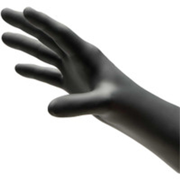 Exam Glove NitriDerm® Ultra Black Large NonSterile Nitrile Standard Cuff Length Textured Fingertips Black Chemo Tested / Fentanyl Tested 187300 Case of 1000