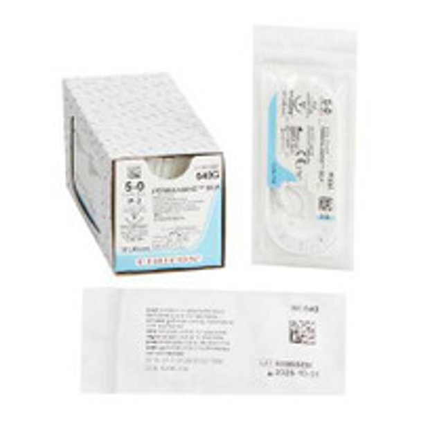 Nonabsorbable Suture with Needle Perma-Hand Silk P-3 3/8 Circle Precision Reverse Cutting Needle Size 5 - 0 Braided 640G Box of 1