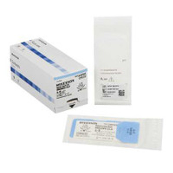 Nonabsorbable Suture with Needle McKesson Silk C-13 3/8 Circle Reverse Cutting Needle Size 4 - 0 Braided S683GX Box of 1