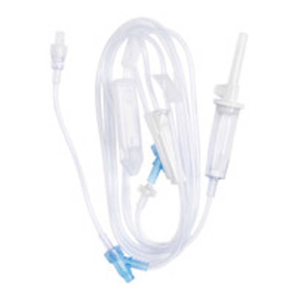 Primary IV Administration Set SafeDay 24 Hour Gravity 2 Ports 15 Drops / mL Drip Rate 0.2 Micron Filter 104 Inch Tubing Solution Without Flow Regulator 352643 Case of 50