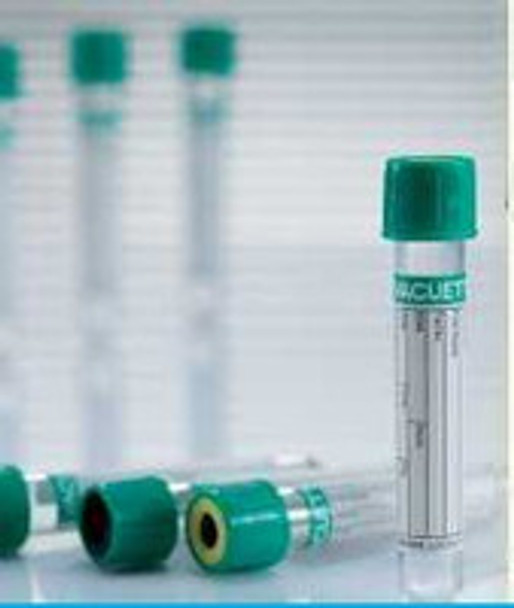 VACUETTE® Venous Blood Collection Tube Lithium Heparin / Separator Gel Additive 3.5 mL Pull Cap Polyethylene Terephthalate (PET) Tube 456287P Case of 1200