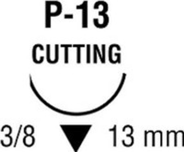 Absorbable Suture with Needle Polysorb Polyester P-13 3/8 Circle Precision Reverse Cutting Needle Size 4 - 0 Braided SL-5690 Box of 3
