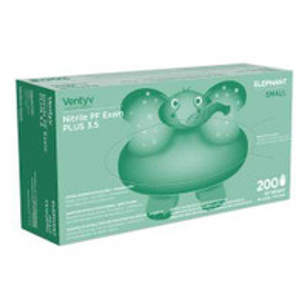 Exam Glove Ventyv Plus 3.5 ELEPHANT Small NonSterile Nitrile Standard Cuff Length Textured Fingertips Violet Chemo Tested 10334101 Box of 200