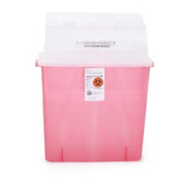 Sharps Container GatorGuard In-Room Translucent Red Base 20-1/2 H x 14 W x 6 D Inch Horizontal Entry 3 Gallon 31314886 Pack of 1
