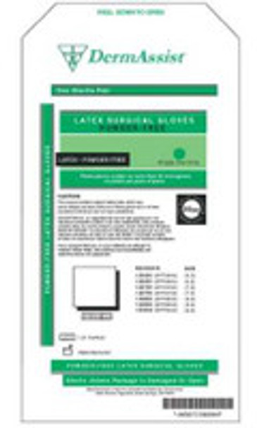 Surgical Glove DermAssist® Size 6.5 Sterile Latex Standard Cuff Length Smooth Ivory Not Chemo Approved 133650 Case of 200