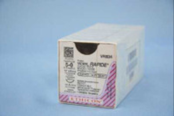 Absorbable Suture with Needle Coated Vicryl Rapide Polyglactin 910 PC-1 3/8 Circle Precision Conventional Cutting Needle Size 5 - 0 Braided VR834 Box of 12