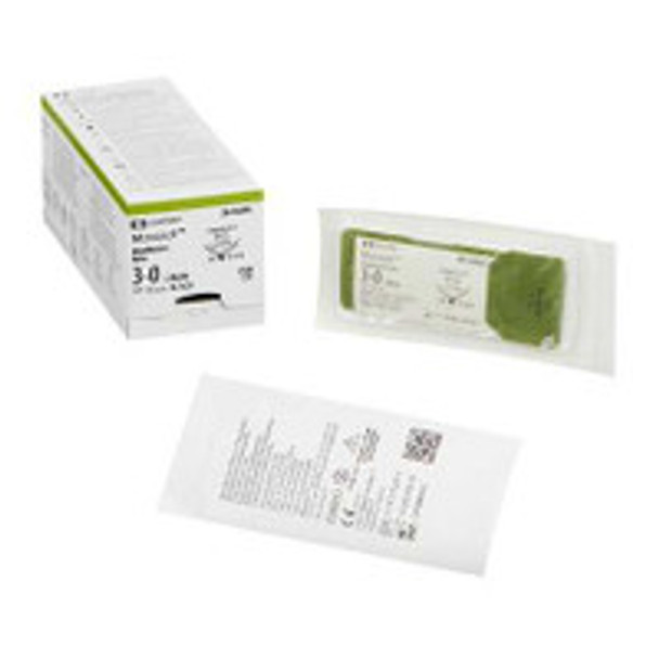 Nonabsorbable Suture with Needle Monosof~Dermalon Nylon P-12 3/8 Circle Precision Reverse Cutting Needle Size 3 - 0 Monofilament SN-5669G Box of 1