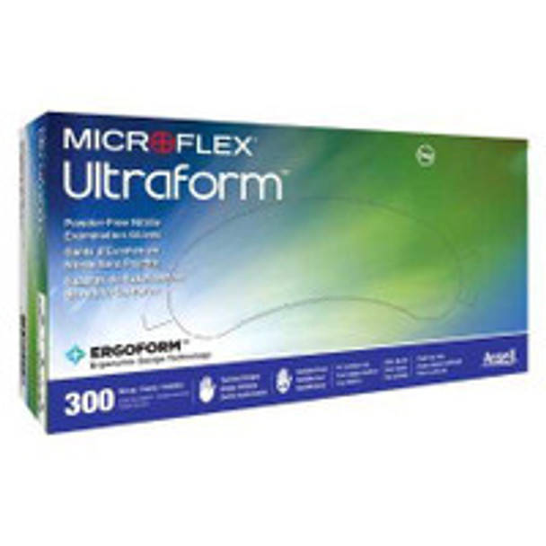 Exam Glove Ultraform® Large NonSterile Nitrile Standard Cuff Length Textured Fingertips Blue Not Rated UF-524-L Box of 300