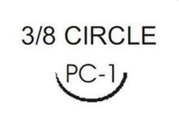 Nonabsorbable Suture with Needle Ethilon Nylon PC-1 3/8 Circle Precision Conventional Cutting Needle Size 5 - 0 Monofilament 1855G Box of 12