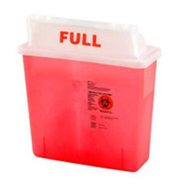 Sharps Container SharpStar In-Room Translucent Red Base 16-1/2 H x 13-3/4 W x 6 D Inch Horizontal Entry 3 Gallon 8537SA Pack of 1