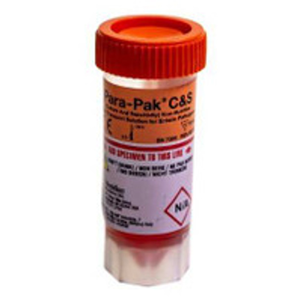 Stool Specimen Container Para-PakSingle-Vial C and S Plastic 15 mL Fill 0.5 oz. Screw Cap with Sampling Device NonSterile 900612 Case of 6