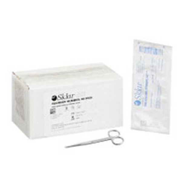 Iris Scissors Econo 4-1/2 Inch Length Floor Grade Stainless Steel Sterile Finger Ring Handle Straight Sharp Tip / Sharp Tip 96-2505 Box of 25
