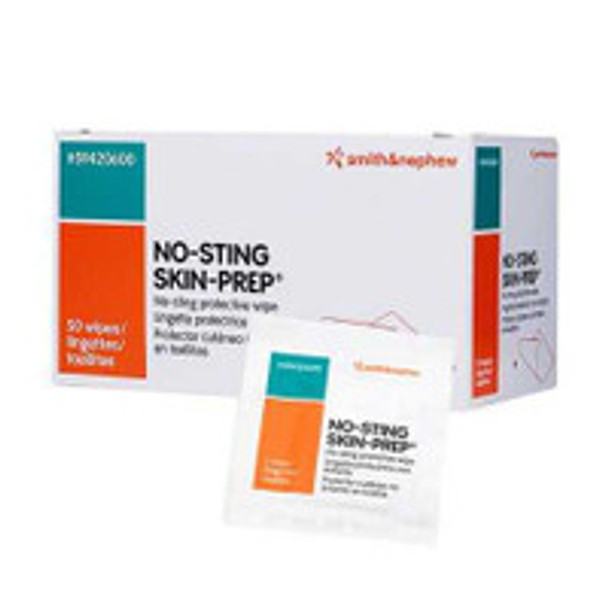No-Sting Skin-Prep Skin Barrier Wipe, Size 2.75 x 1.125'', Unscented, Sterile, Box of 50