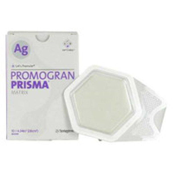 3M Promogran Prisma Matrix Wound Dressing  Size 4.3 Square, White, Hexagon, Sterile  10 per Box  Case of 4 Boxes