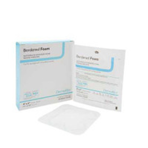 Bordered Foam Foam Dressing  Size 4 x 4'' Square  Waterproof Backing, Nonacrylic Adhesive  Sterile, Box of 10