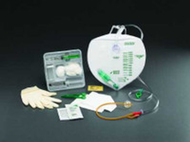 Lubricath Foley Indwelling Catheter Tray, 5 cc Balloon, 2L Anti-Reflux Drain Bag, 16 Fr., Pack of 1