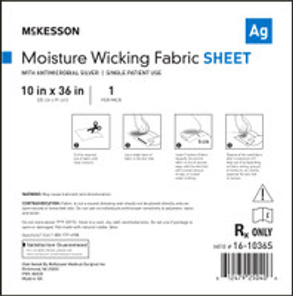 Silver Moisture Wicking Fabric McKesson 10 x 36 Inch Rectangle Sterile 16-1036S Pack of 1