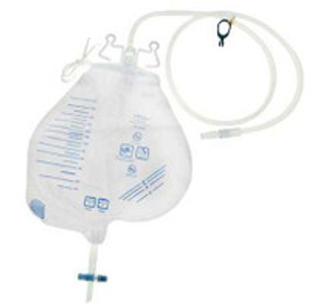 Urinary Drain Bag AMSure® Anti-Reflux Valve Sterile Fluid Path 2000 mL AS302 Case of 20