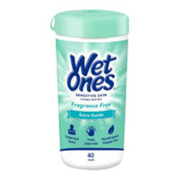 Hand Wipe Wet Ones® Sensitive Skin Canister Unscented 40 Count 07682804670 Box of 40