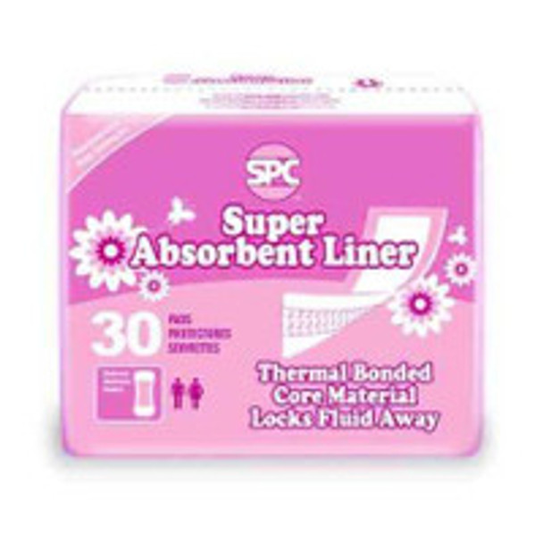 Incontinence Liner SPC Moderate Absorbency Thermal Bonded Core One Size  Adult Unisex Disposable SPC82190 Pack of 30