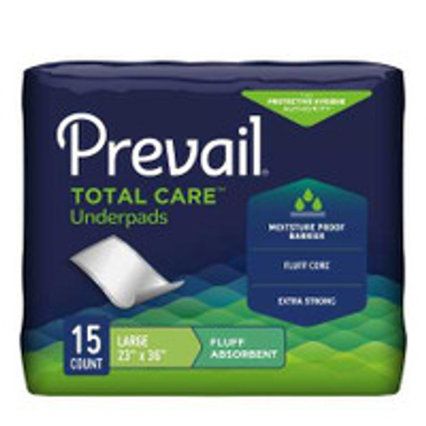 Disposable Underpad Prevail® Total Care 23 x 36 Inch Fluff Light Absorbency UP-120/1 Case of 120