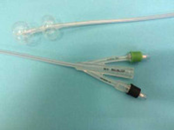 Foley Catheter Duette 2-Way Subsumed Tip 10 cc Proximal Balloon 5 cc Distal Balloon 16 Fr. Silicone D-10016 Box of 10