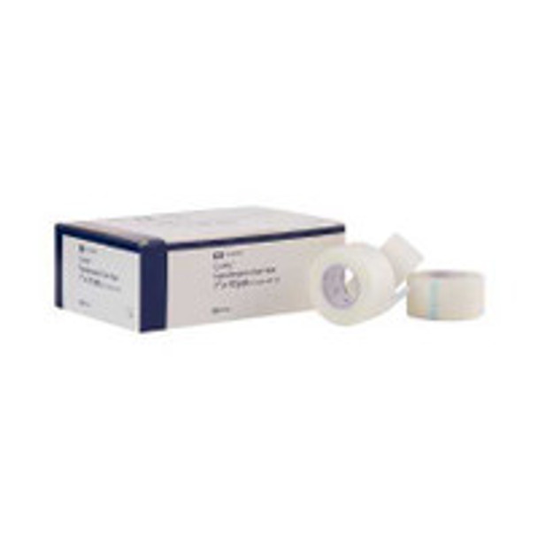Hypoallergenic Medical Tape Kendall  Hypoallergenic Clear Transparent 1 Inch x 10 Yard Plastic NonSterile 8534C Case of 120