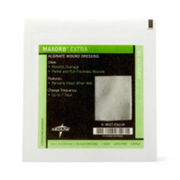 Calcium Alginate Dressing MaxorbExtra 4 x 4 Inch Square Calcium Alginate / CMC carboxymethylcellulose Sterile MSC7044EP Pack of 1