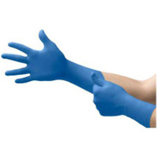 Exam Glove SafeGrip® Small NonSterile Latex Extended Cuff Length Textured Fingertips Blue Chemo Tested SG-375-S Box of 50