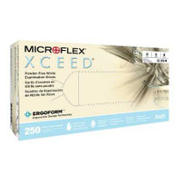 Exam Glove XCEED Medium NonSterile Nitrile Standard Cuff Length Textured Fingertips Blue Not Rated XC-310-M Case of 2500