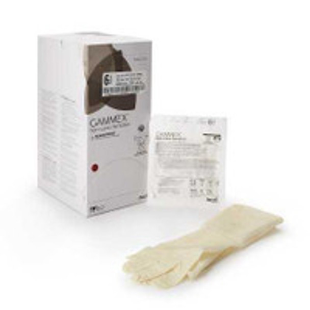 Surgical Glove GAMMEX® Non-Latex Sensitive Size 6.5 Sterile Polychloroprene Standard Cuff Length Micro-Textured Cream Chemo Tested 20277265 Box of 50